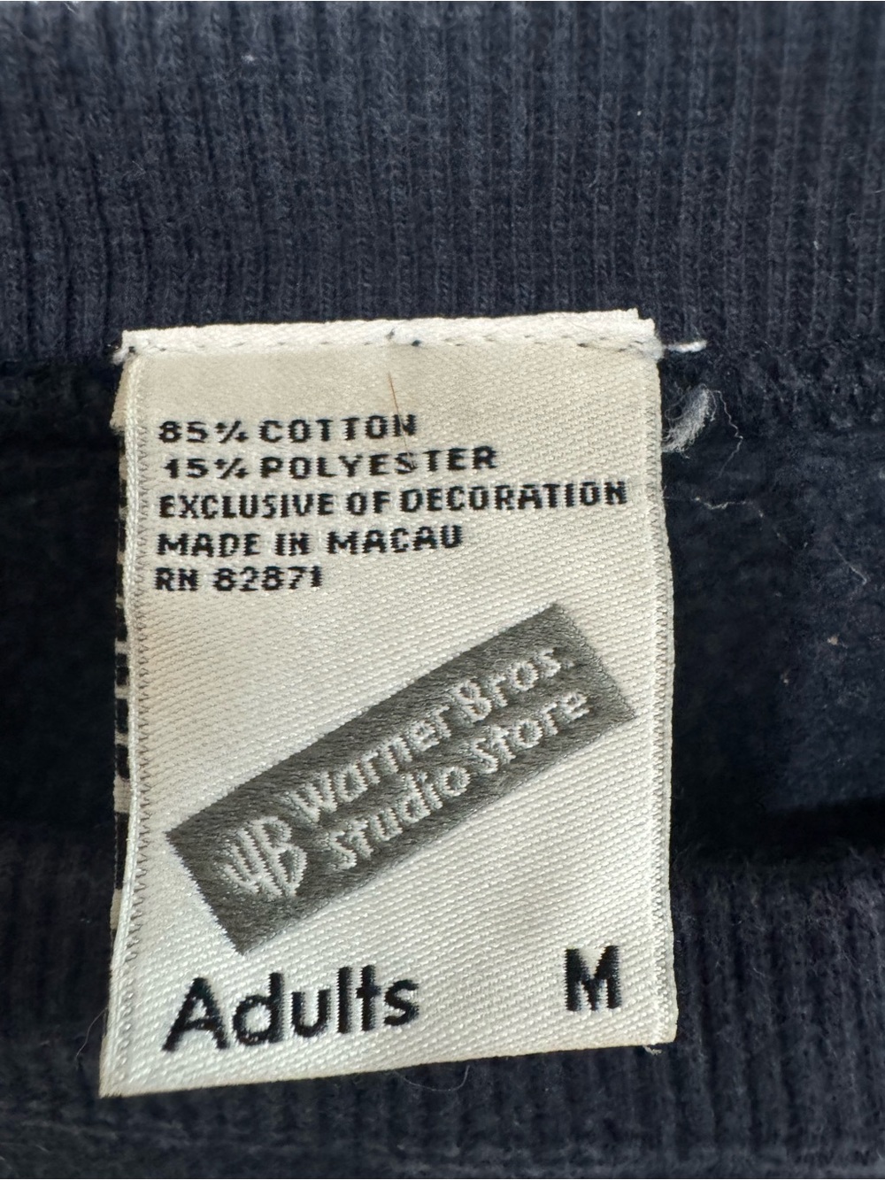 Warner Bros. Navy Crewneck Sweatshirt with Character Crest - Picture 2 of 3